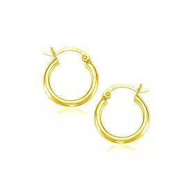 10k Yellow Gold Polished Hoop Earrings (15 mm)