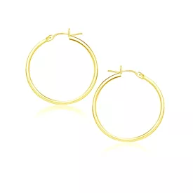 10k Yellow Gold Polished Hoop Earrings (25 mm)