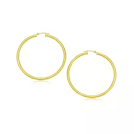 10k Yellow Gold Polished Hoop Earrings (25 mm)