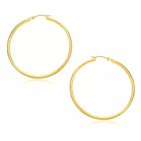 10k Yellow Gold Polished Hoop Earrings (30mm)