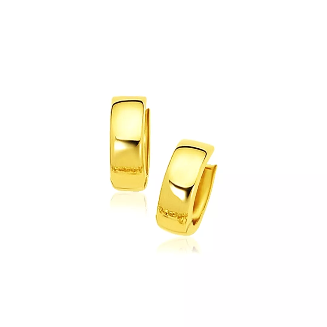 10k Yellow Gold Snuggable Hoop Earrings