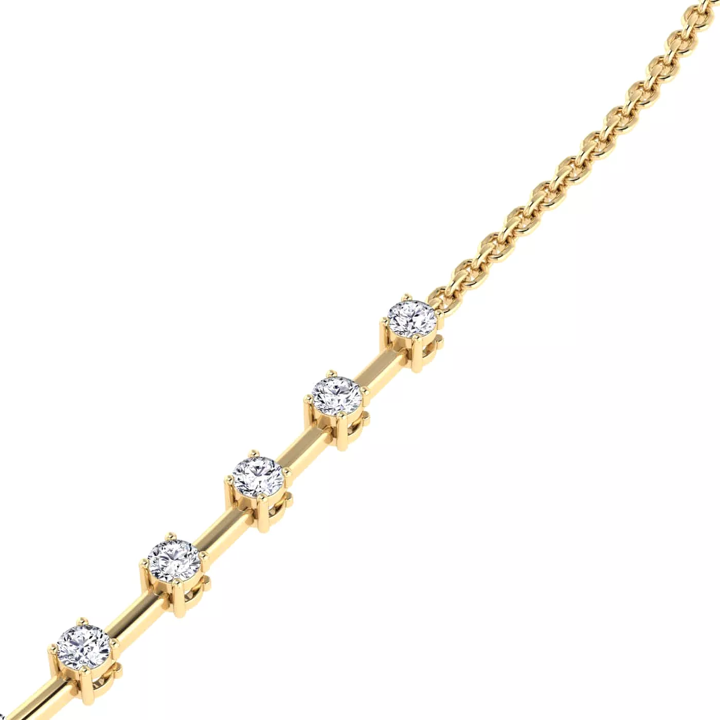 14K & 18K Gold Round Strand Drop Y Diamond Necklace 2.29 ct, Lab Grown