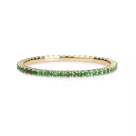 18K Gold Stretch & Stack Green Tsavorite Tennis Bracelet, 2.25-8.58 Carats