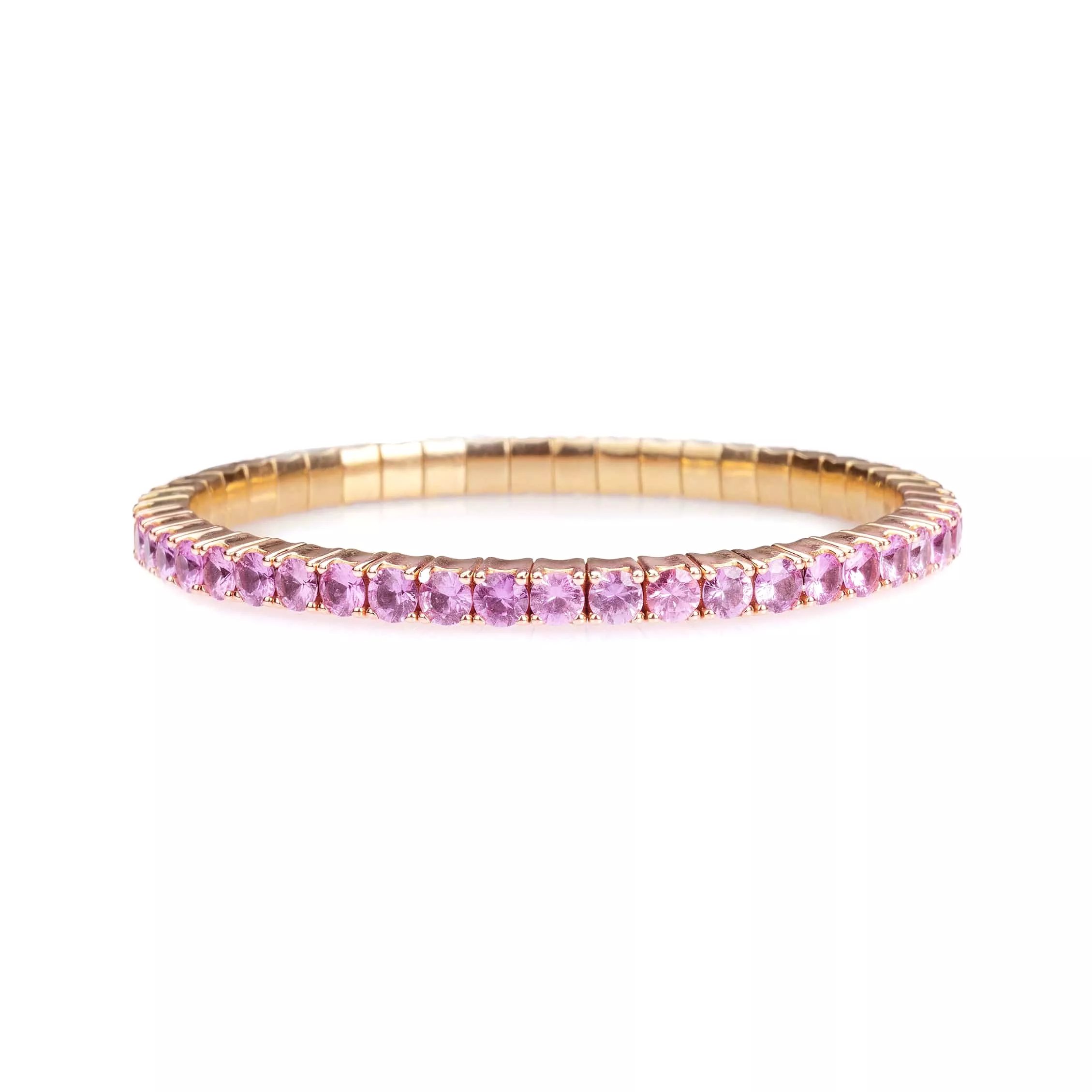 18K Gold Stretch & Stack Pink Sapphire Bracelet, 2.25-8.58 Carats