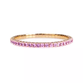 18K Gold Stretch & Stack Pink Sapphire Bracelet, 2.25-8.58 Carats