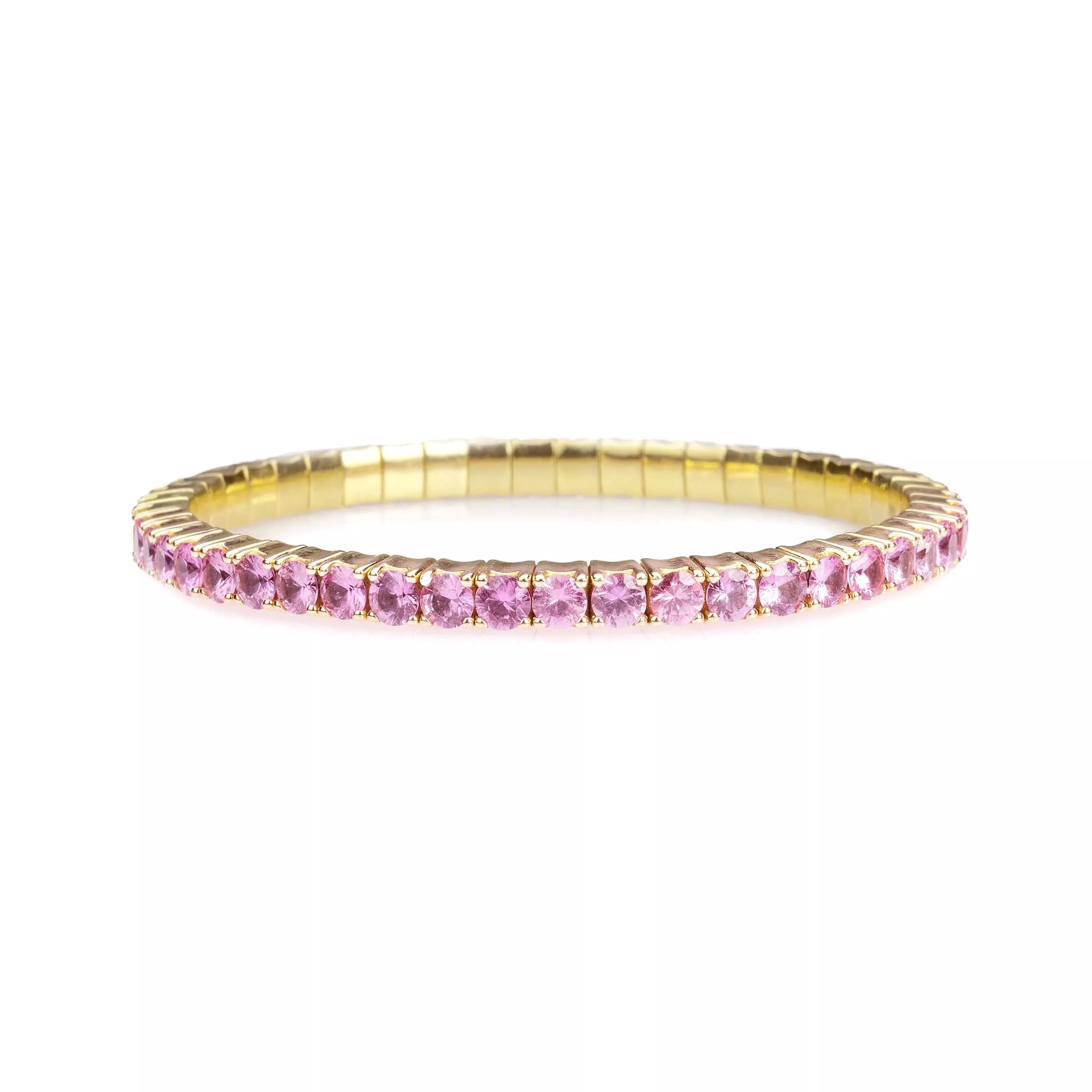 18K Gold Stretch & Stack Pink Sapphire Bracelet, 2.25-8.58 Carats