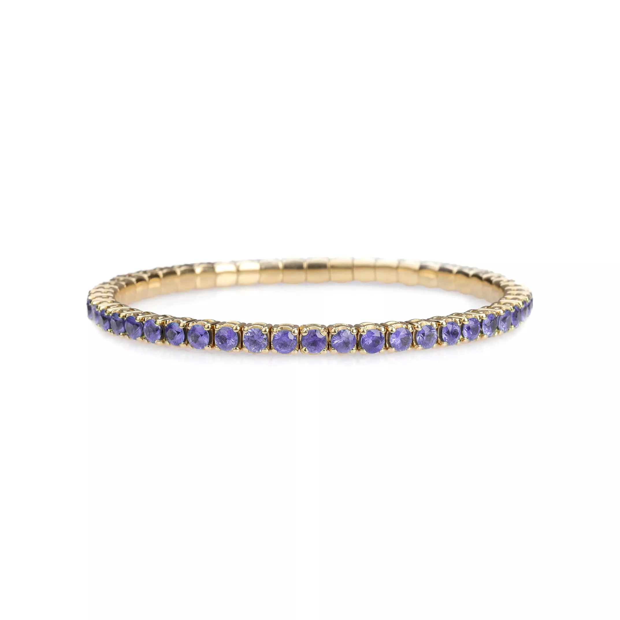 18K Gold Stretch & Stack Purple Sapphire Bracelet, 2.25-8.58 Carats