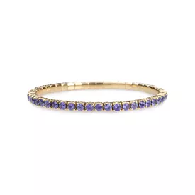 18K Gold Stretch & Stack Purple Sapphire Bracelet, 2.25-8.58 Carats