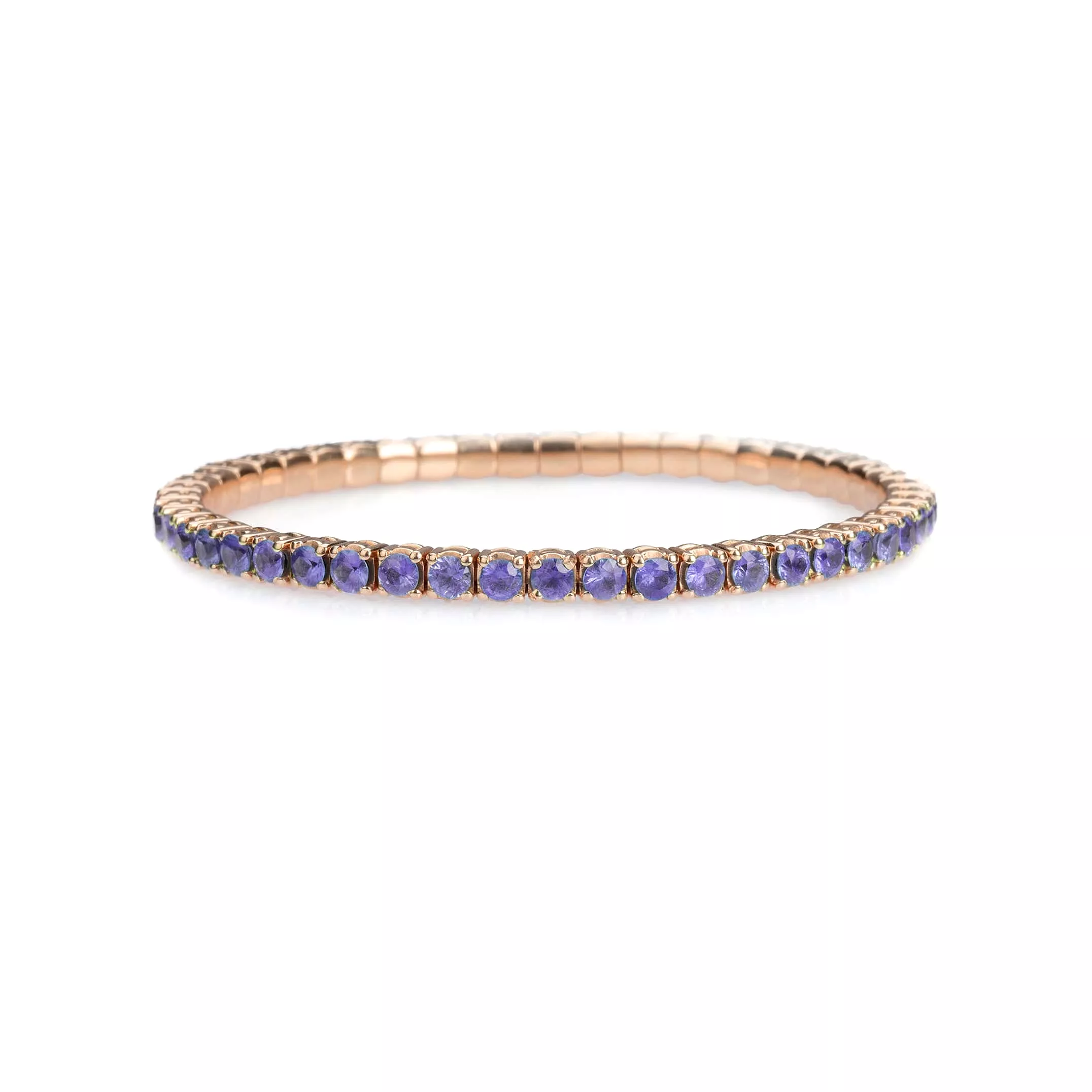 18K Gold Stretch & Stack Purple Sapphire Bracelet, 2.25-8.58 Carats