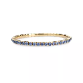 18K Gold Stretch & Stack Sky Blue Sapphire Tennis Bracelet, 2.25-8.58 Carats