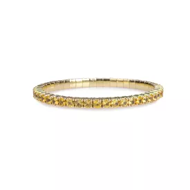 18K Gold Stretch & Stack Yellow Sapphire Tennis Bracelet, 2.25-8.58 Carats