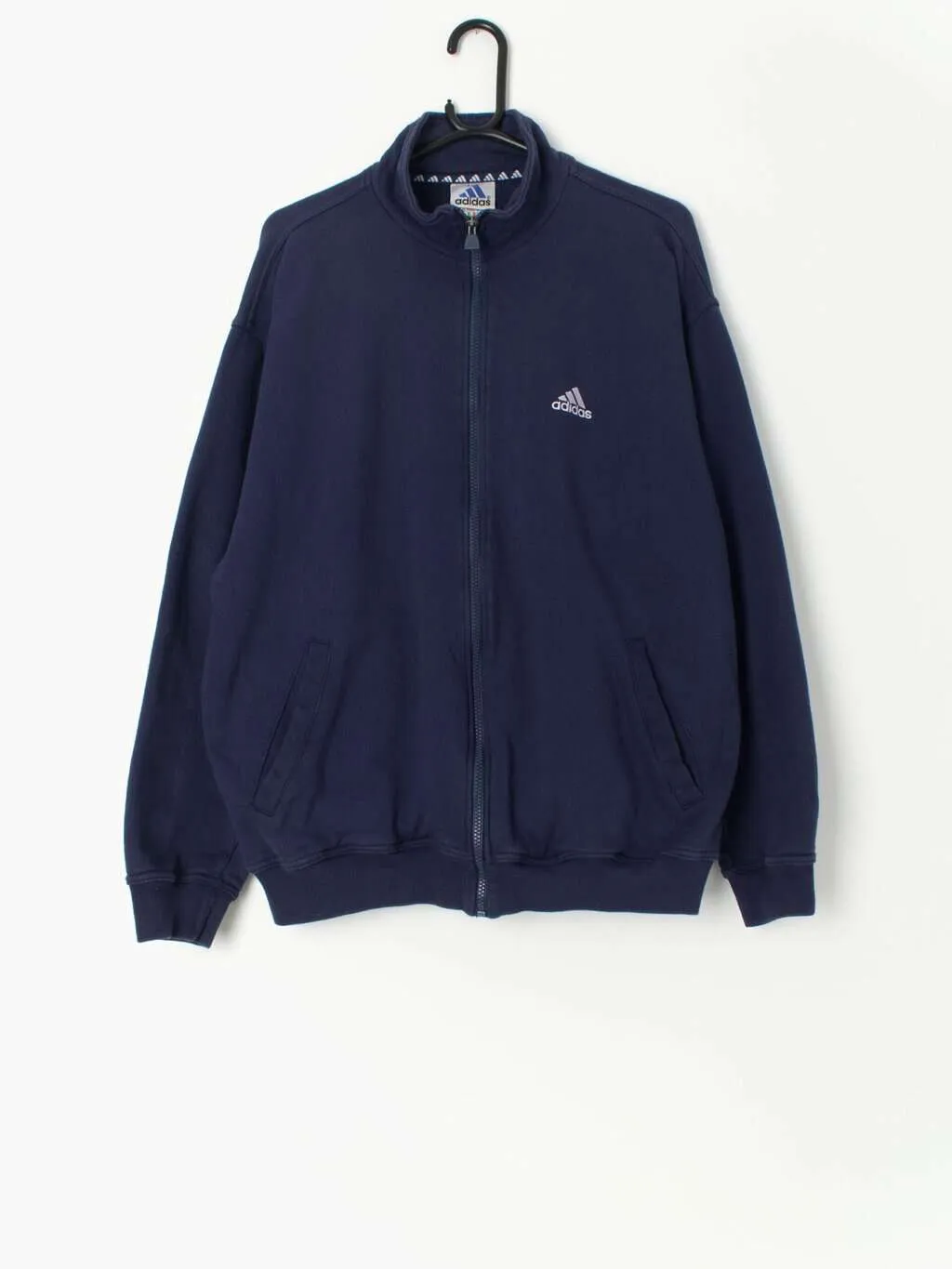 90s Adidas track jacket in navy blue – Large