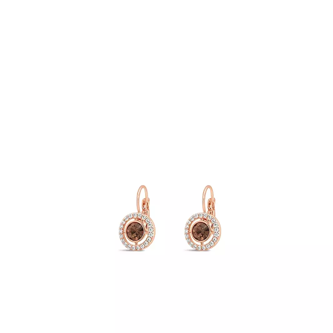 ABSOLUTE ROSE/BROWN DROP EARRING E2156BR