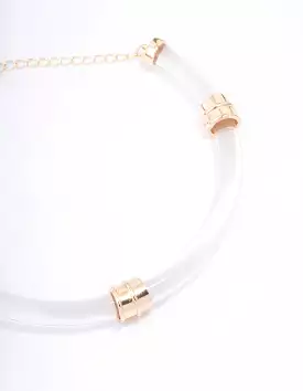 Acrylic Gold Wire Statement Choker Necklace