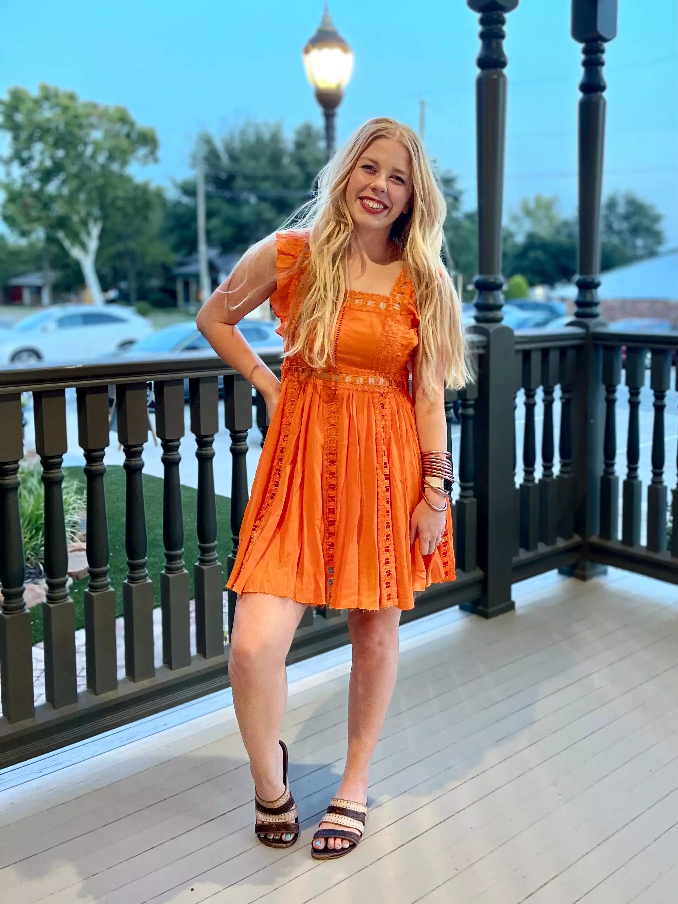 Adam’s Lace Mini Dress - Orange