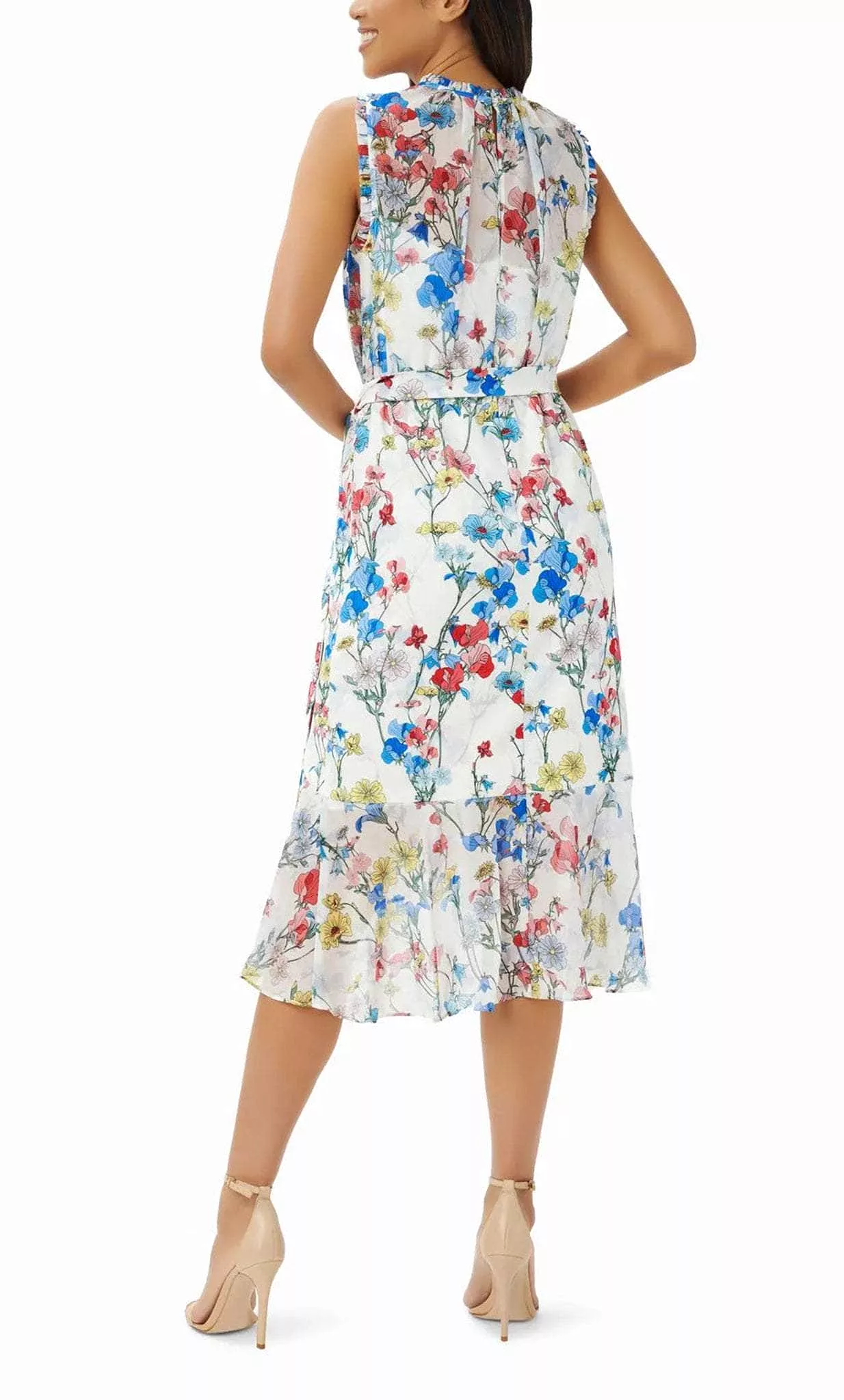 Adrianna Papell AP1D104493 - Sleeveless Floral Knee-Length Dress