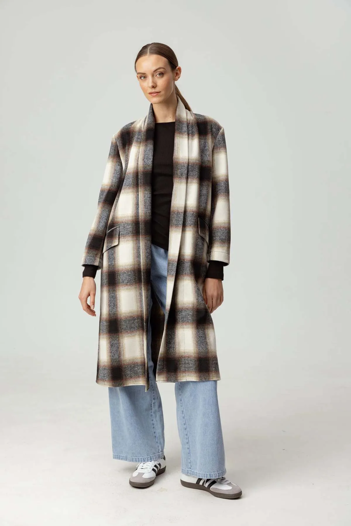 Alaska Coat - Ash/Brown Plaid