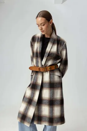 Alaska Coat - Ash/Brown Plaid