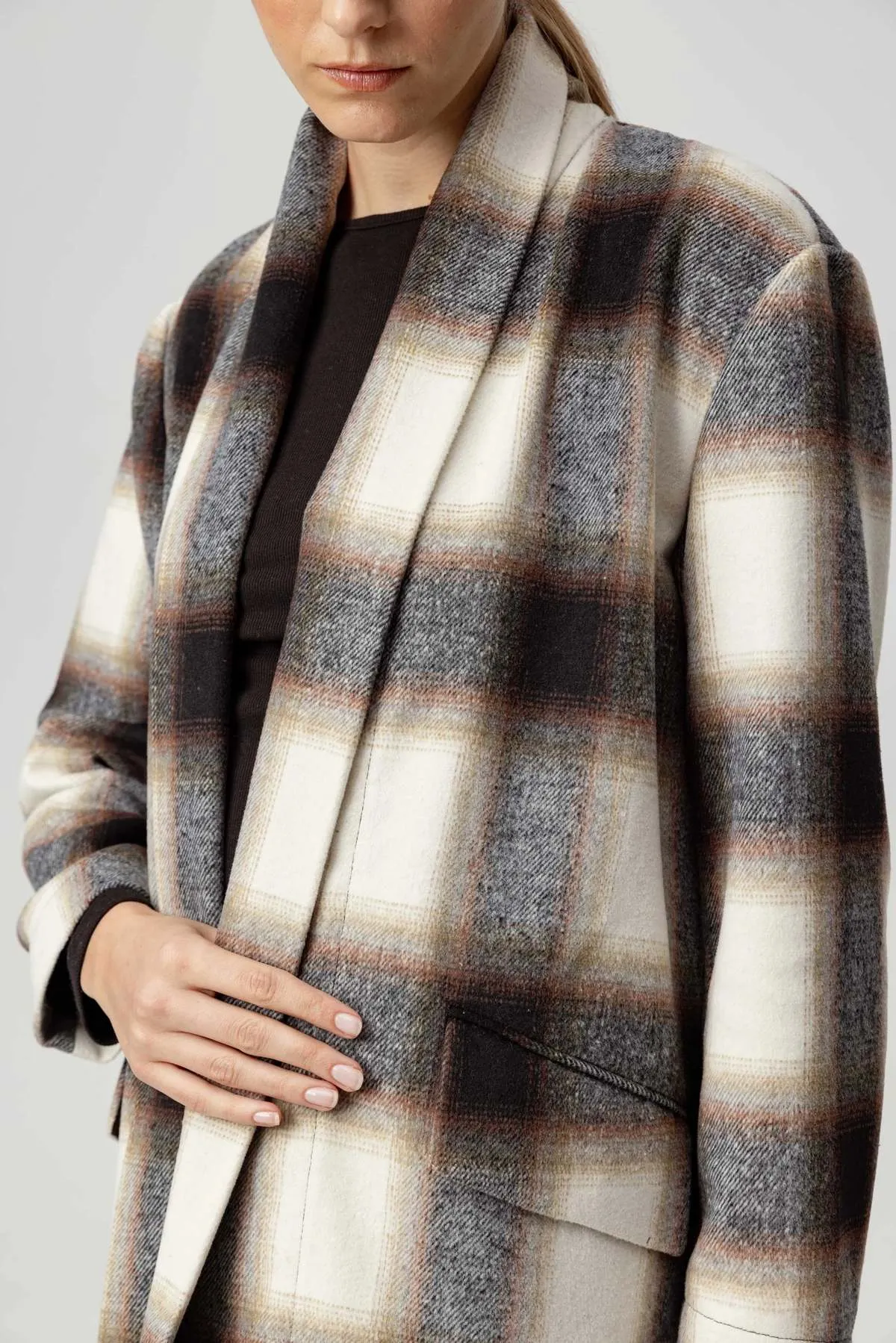 Alaska Coat - Ash/Brown Plaid