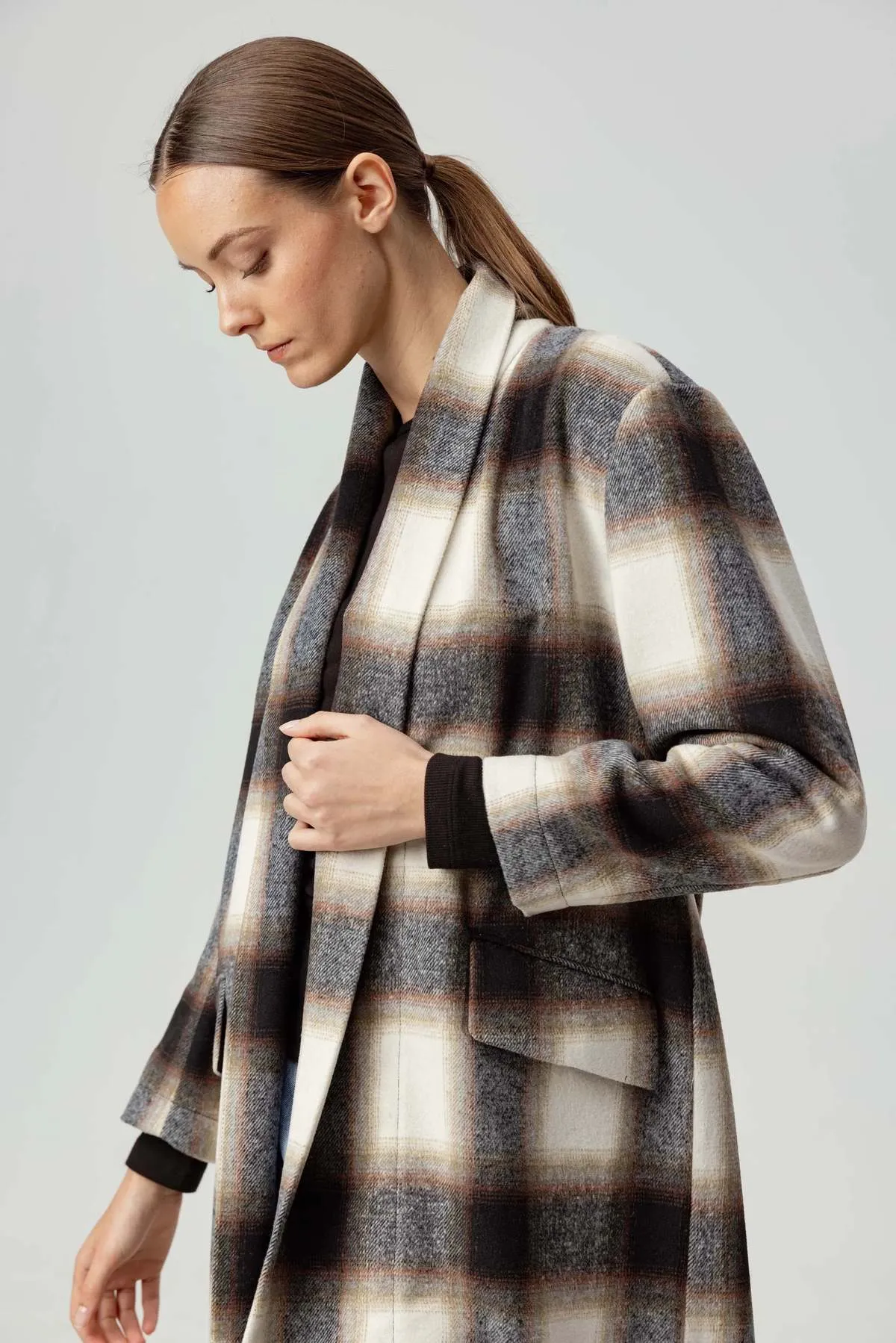 Alaska Coat - Ash/Brown Plaid