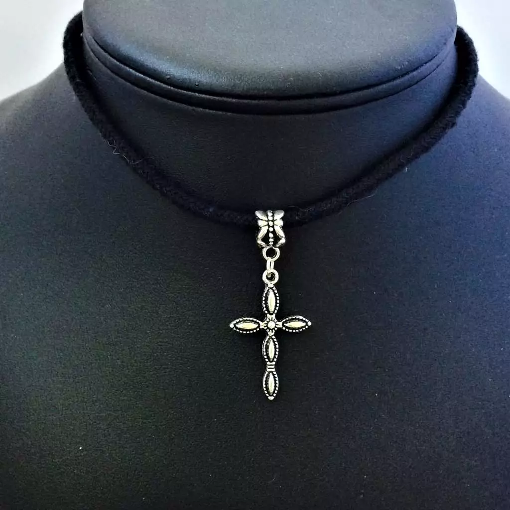 Antique Silver Cross Choker