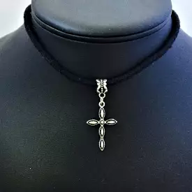 Antique Silver Cross Choker