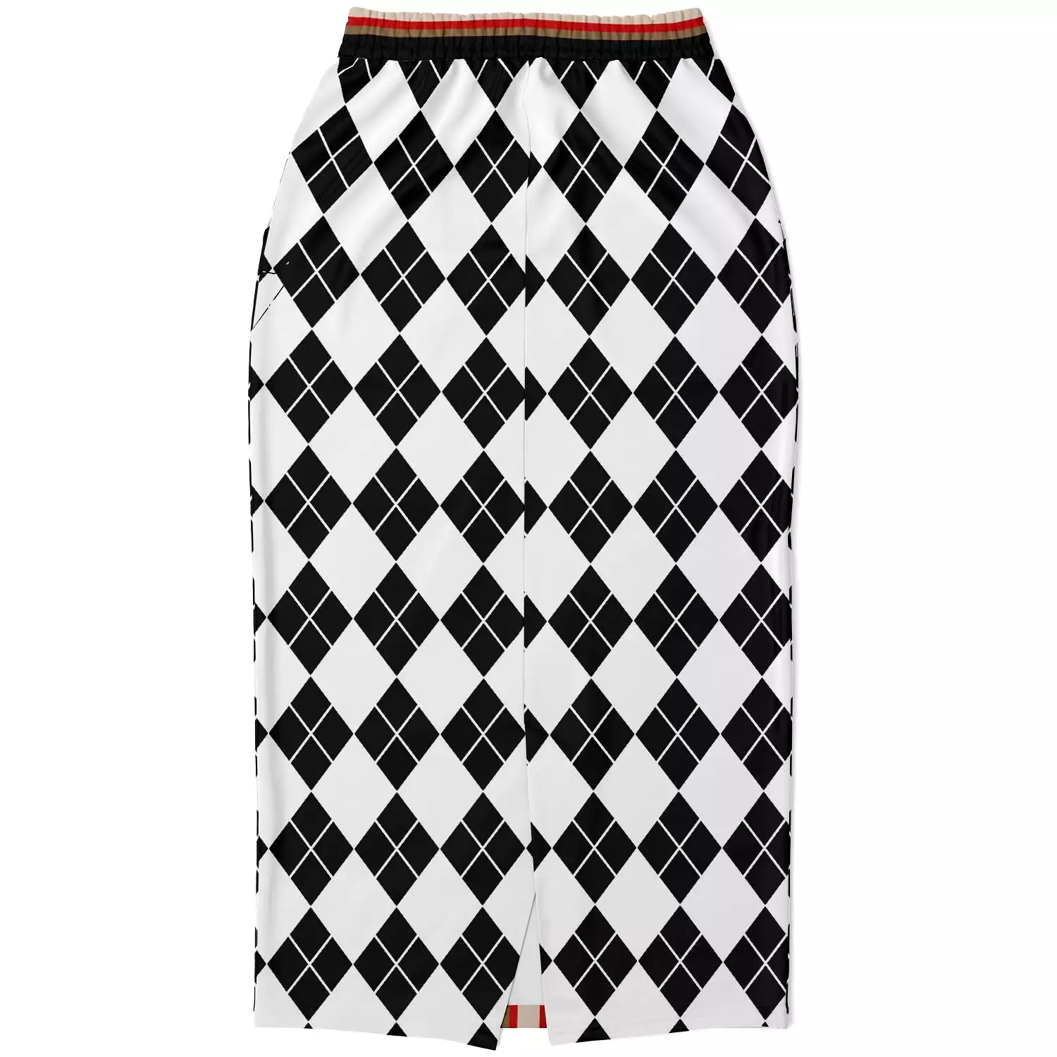 Argyle Me Eco-Poly Long Pocket Skirt - Black