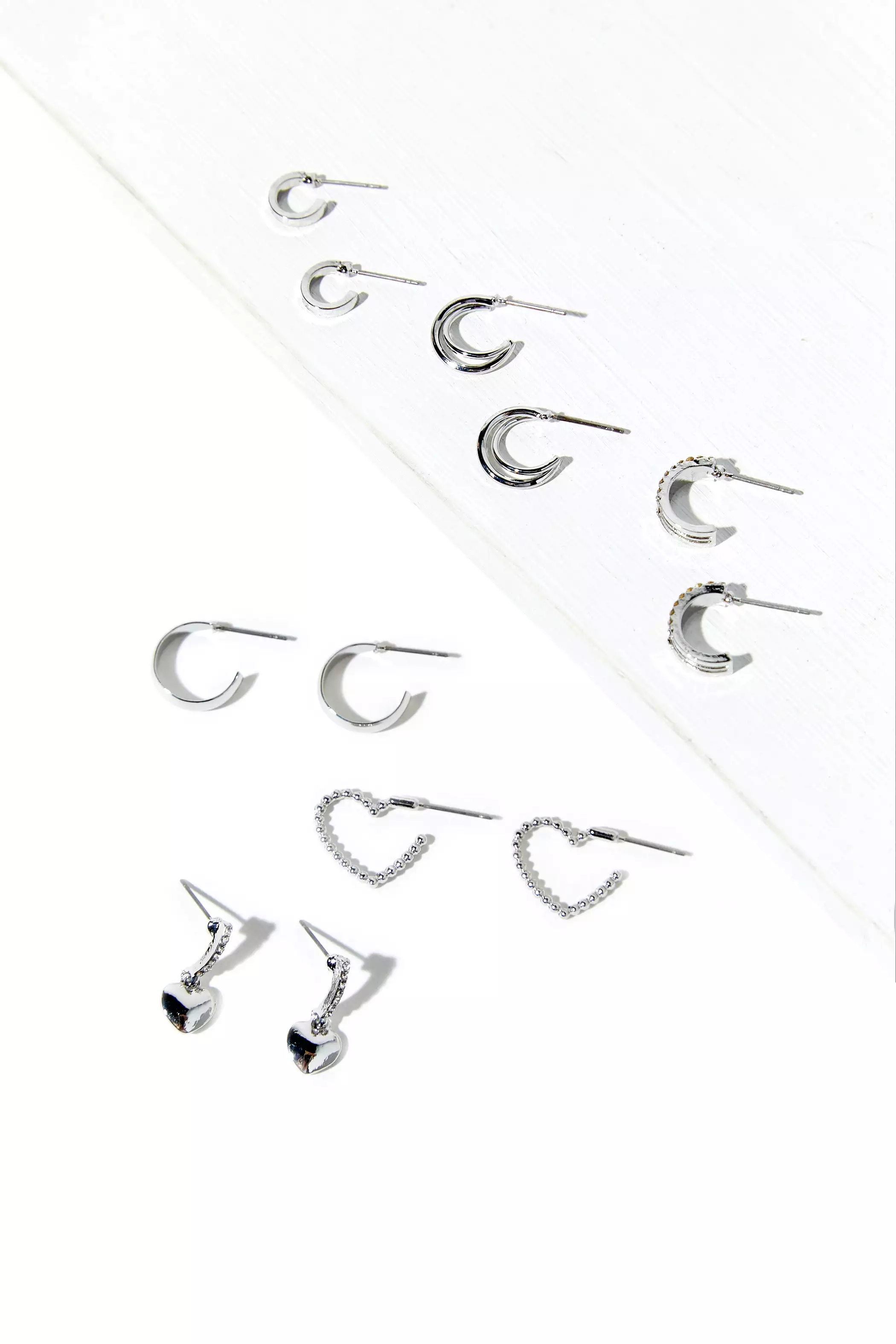 Assorted Heart Hoop Earring Set