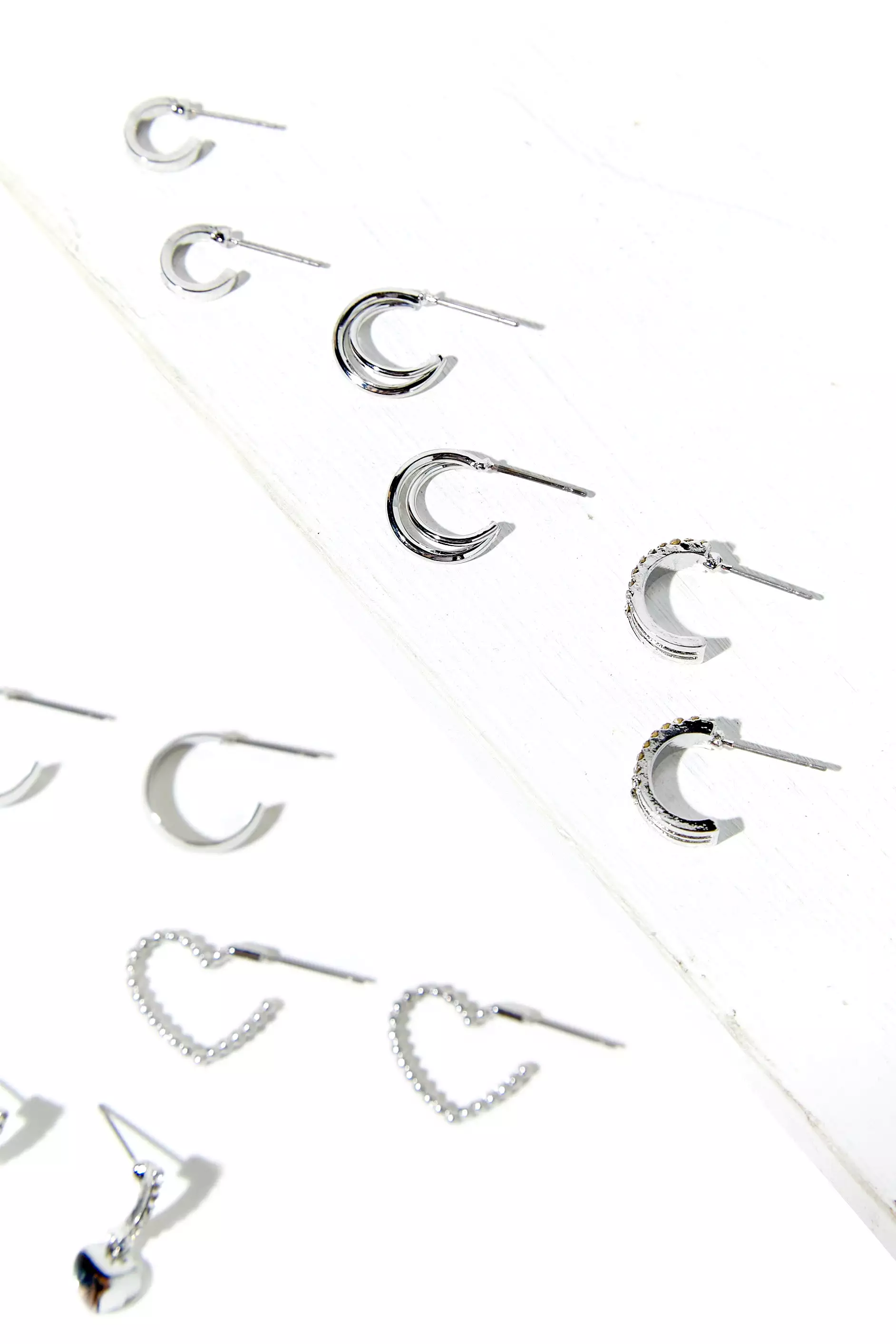 Assorted Heart Hoop Earring Set