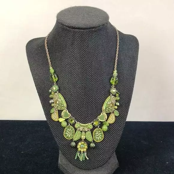 Ayala Bar Green Beaded Necklace/Dangle Earrings