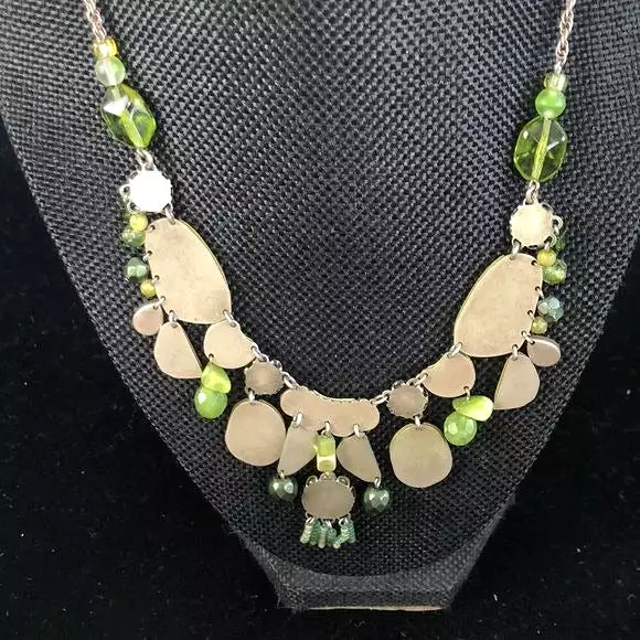 Ayala Bar Green Beaded Necklace/Dangle Earrings