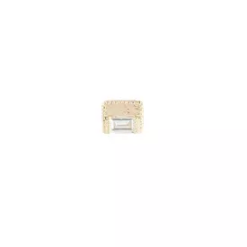 Baguette Block Stud (Single), Yellow Gold