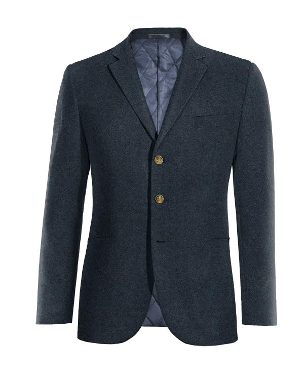  Blazer azul marino de donegal tweed esencial de 3 botones