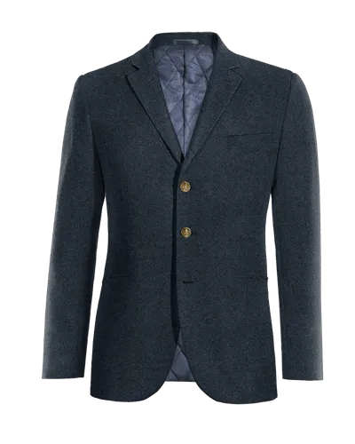  Blazer azul marino de donegal tweed esencial de 3 botones