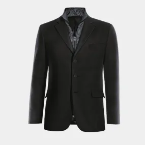  Blazer negro rojizo esencial de 3 botones con pieza gilet