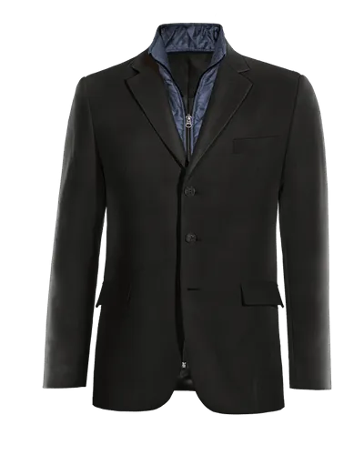  Blazer negro rojizo esencial de 3 botones con pieza gilet