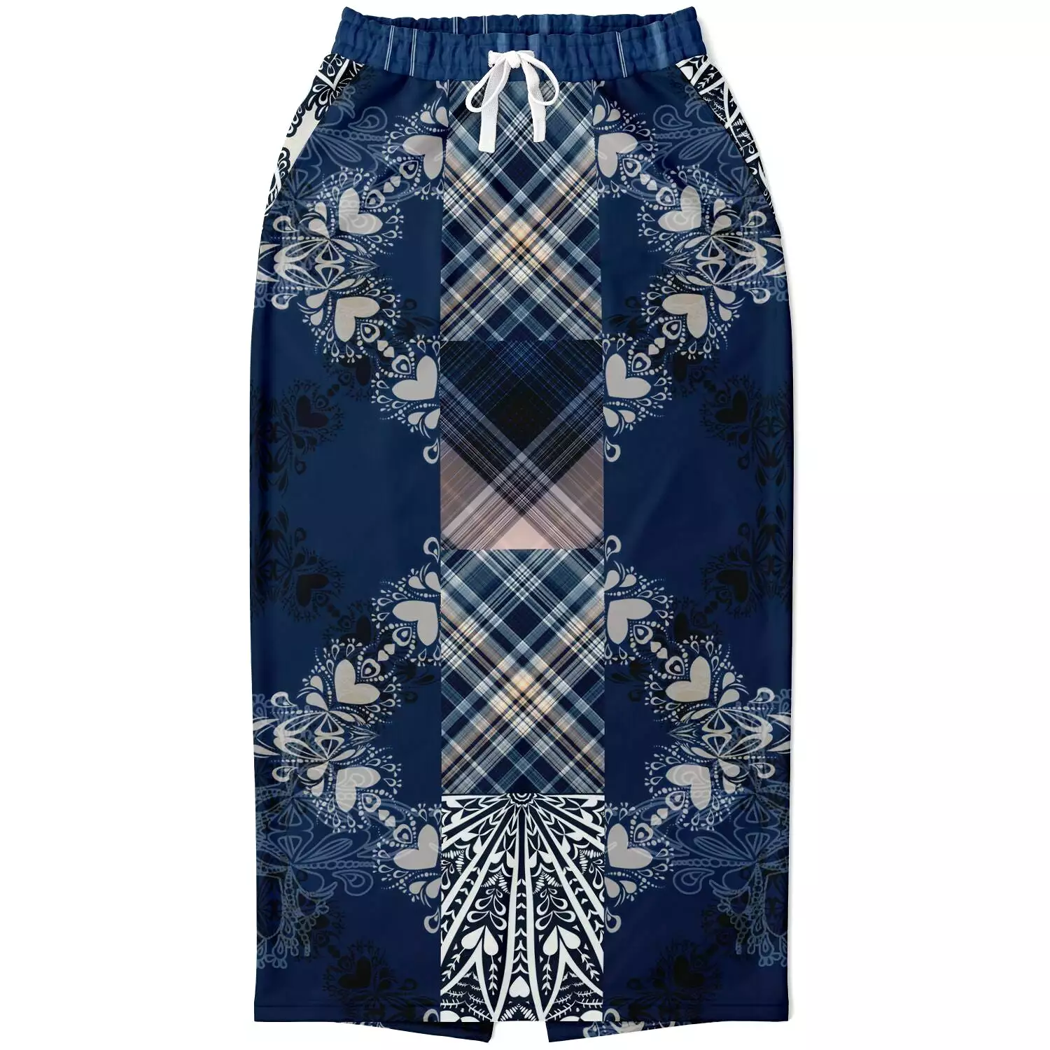 Blue Mystic Eco-Poly Long Pocket Skirt