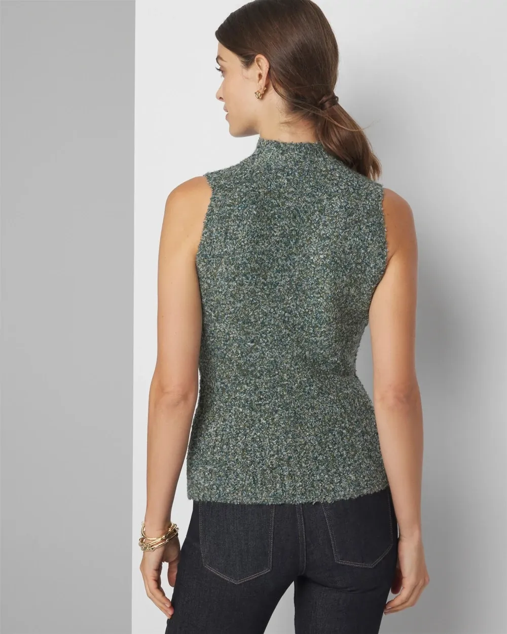 Boucle Turtleneck Sweater Tank