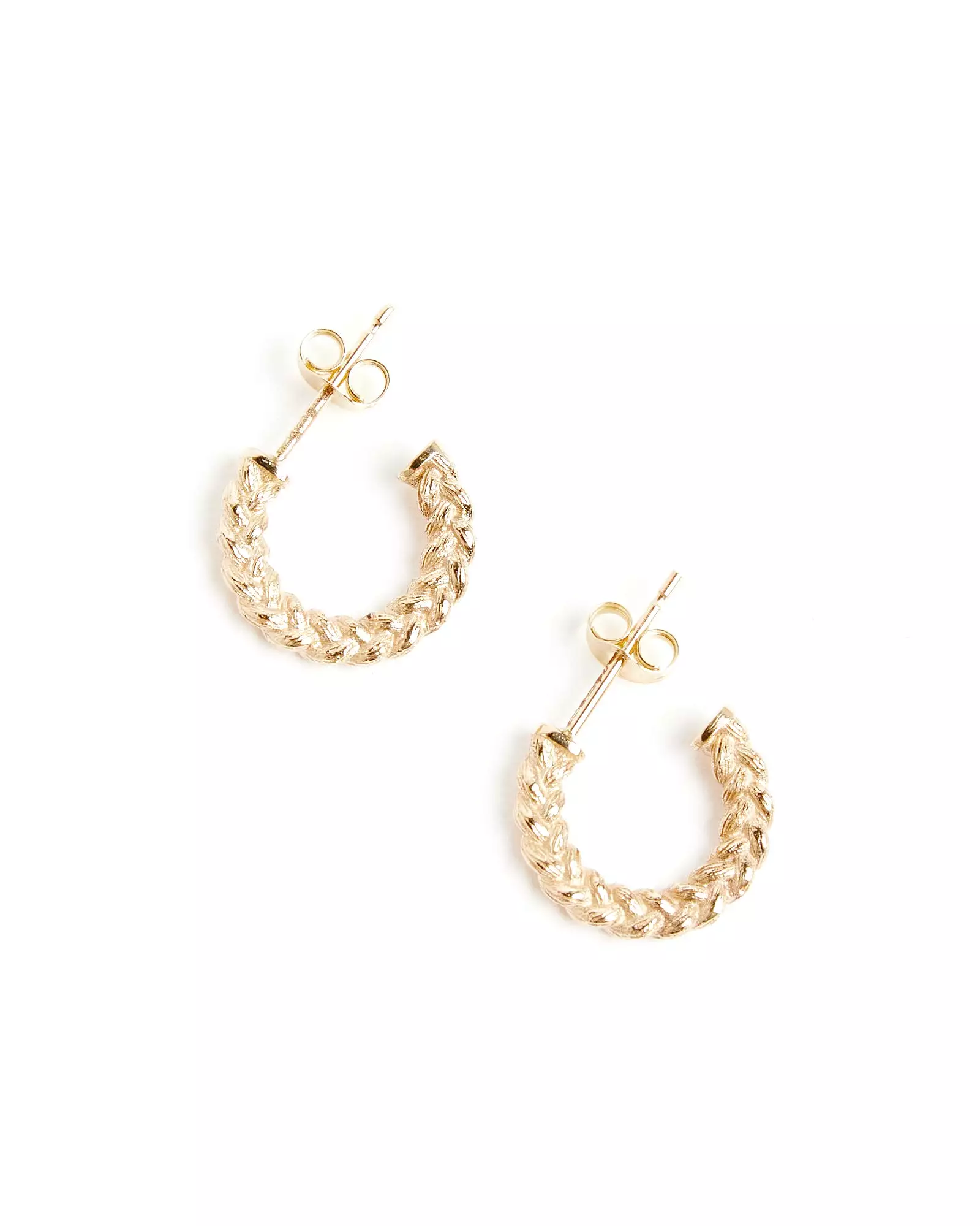 Braided Hoop Earrings in Gold