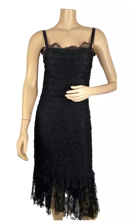 Chanel 06C 2006 Cruise Resort Black Lace Dress FR 38