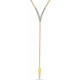 CHARLES KRYPELL Diamond Drop V Tassel Necklace