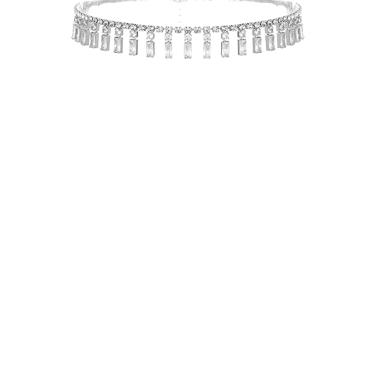 Crystal Baguette Piano Choker Necklace