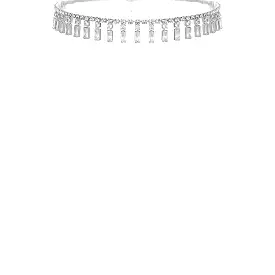 Crystal Baguette Piano Choker Necklace