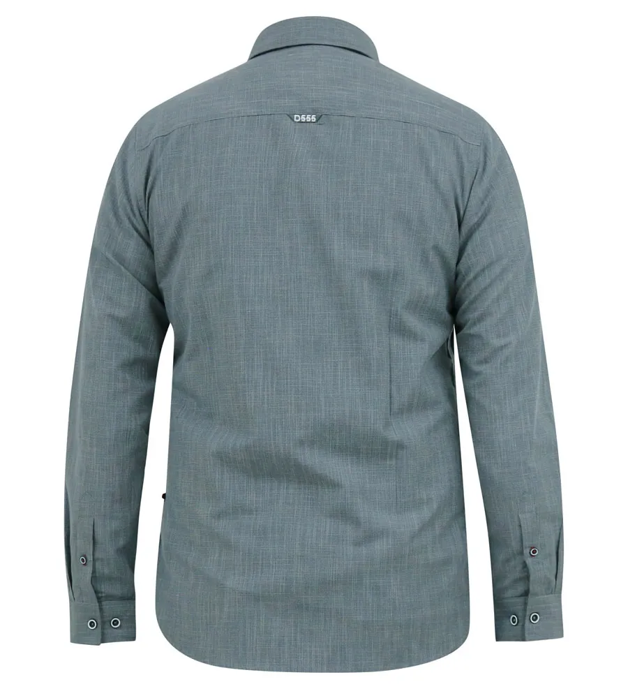 D555 Big Mens Long Sleeve Shirt Cross Hatch With Pocket (RADCLIFFE)