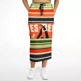 Dance Steps Striped Eco-Poly Long Pocket Skirt