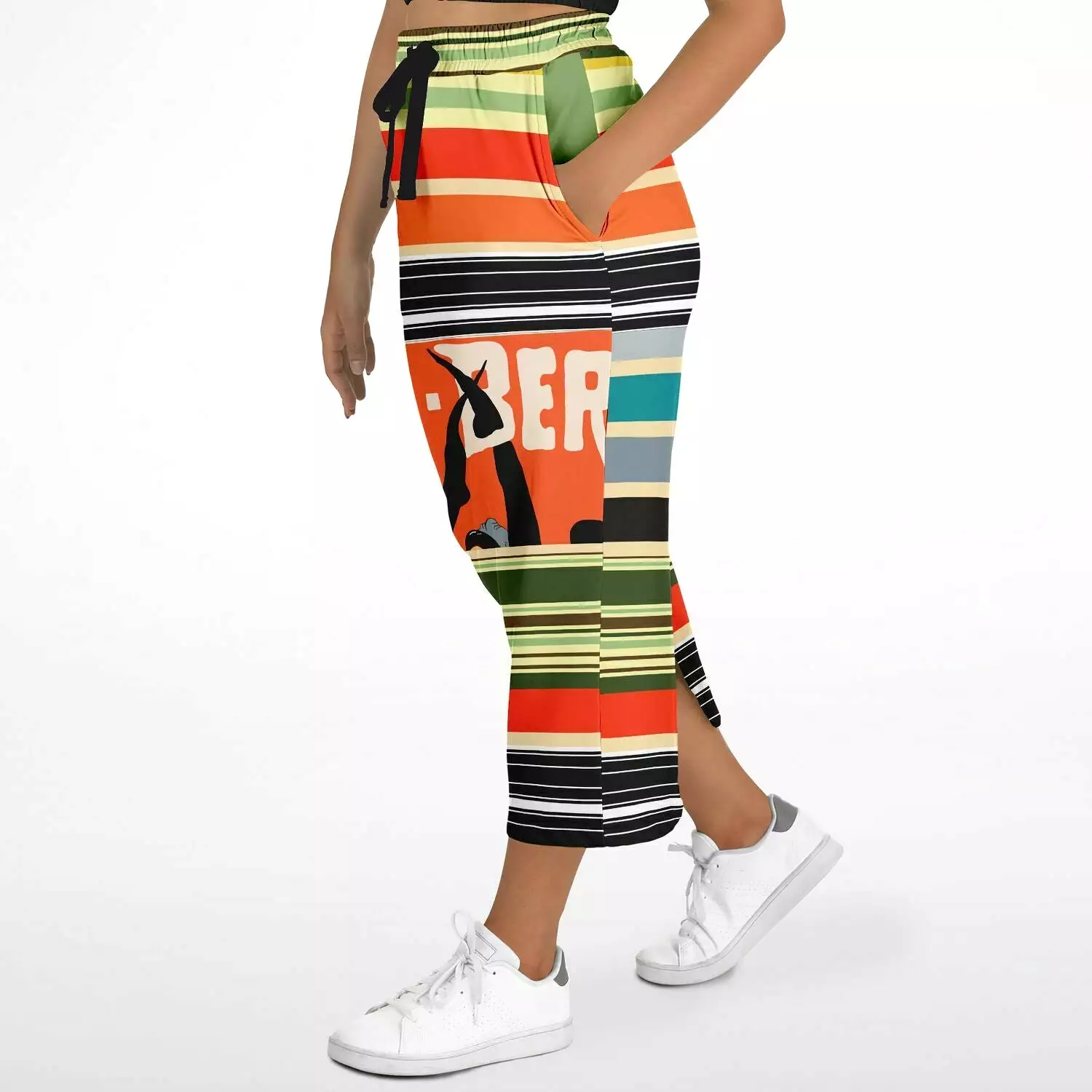 Dance Steps Striped Eco-Poly Long Pocket Skirt