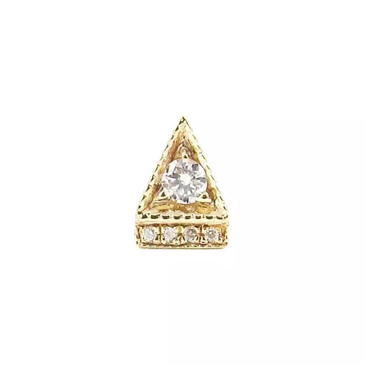 Deco Point Triangle Stud (Single), Yellow Gold