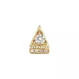 Deco Point Triangle Stud (Single), Yellow Gold