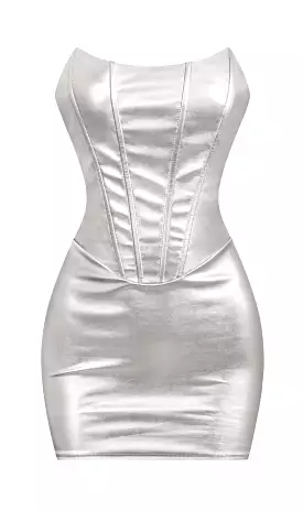 Diana Strapless Corset Leather Mini Dress