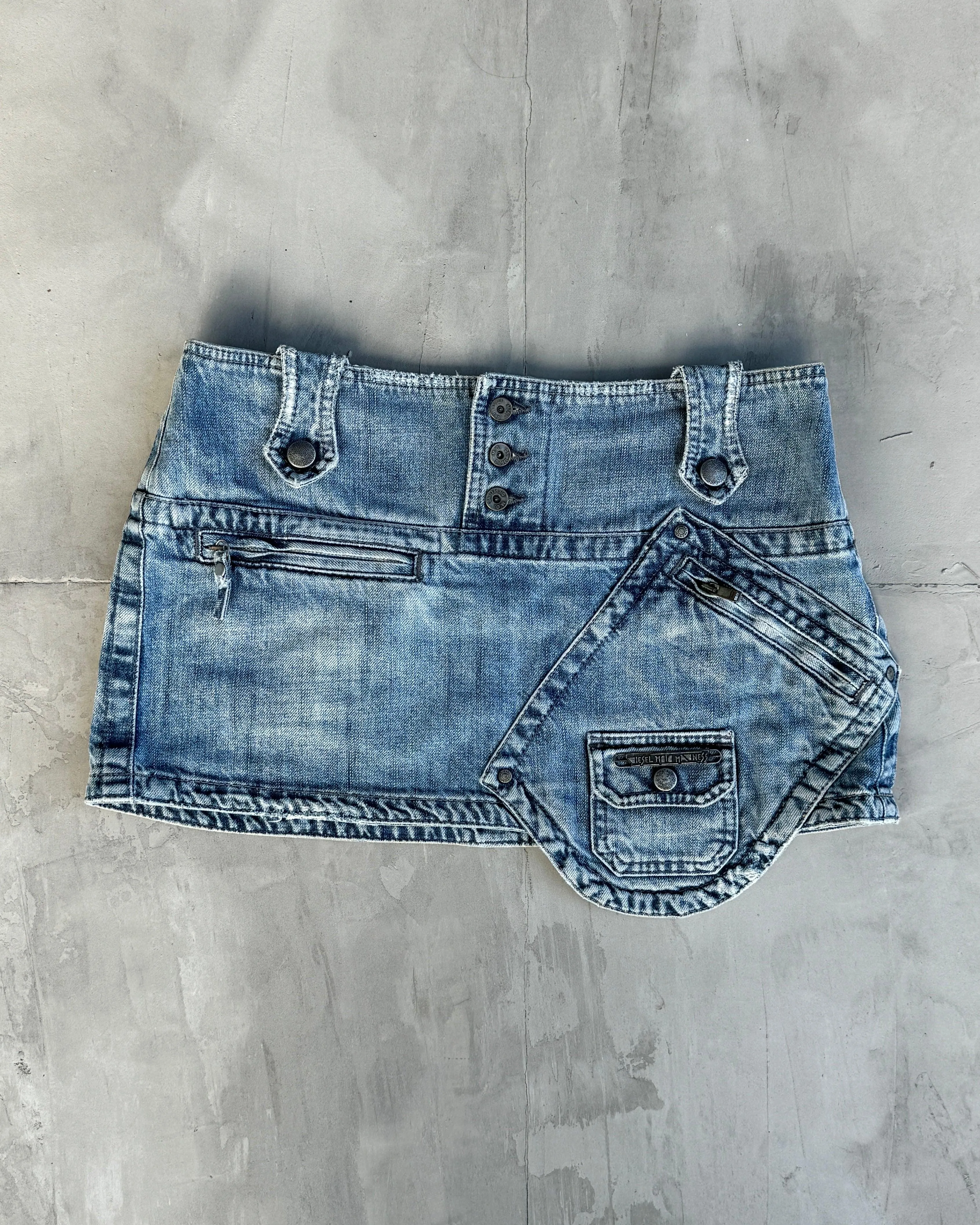 DIESEL 90'S OVERSIZED POCKET DENIM MINI SKIRT